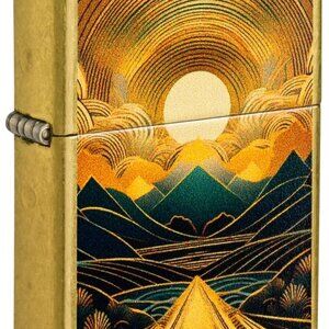 Sharp Brass Mountain Sunset Zippo Lighter